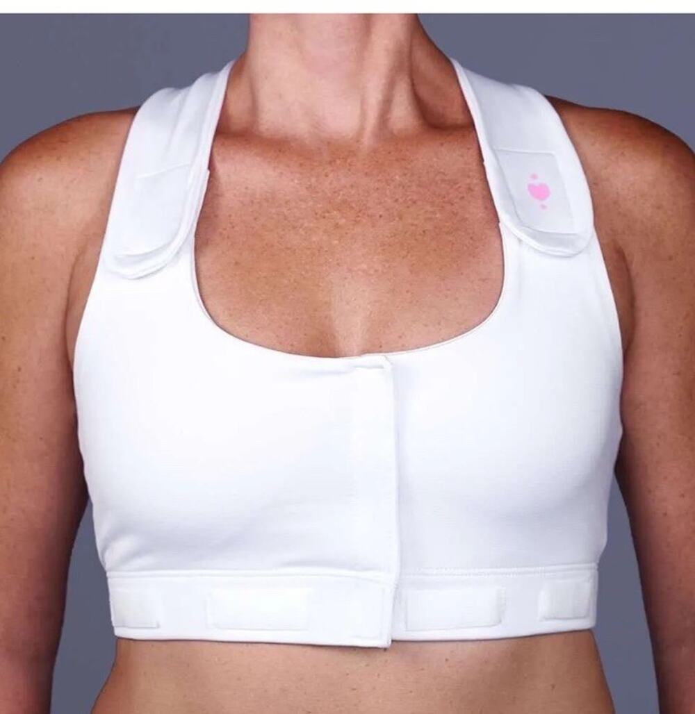 Heart & Core Size xl 40-42” larissa White Post Surgery w drain holders Racerback